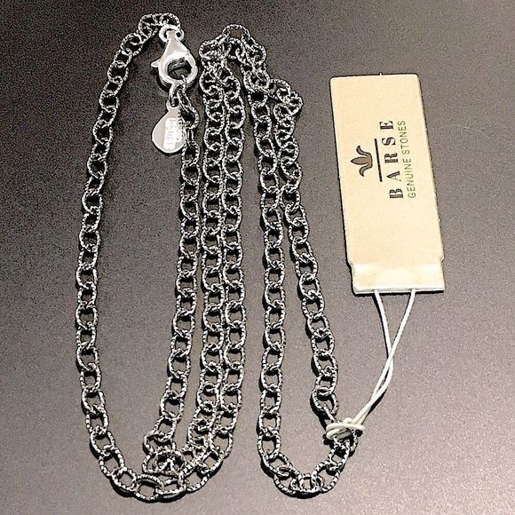 BARSE Textured Links Sterling Silver Necklace 20” - Picture 1 of 10